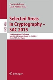 Tapa de Selected Areas in Cryptography - SAC 2015
