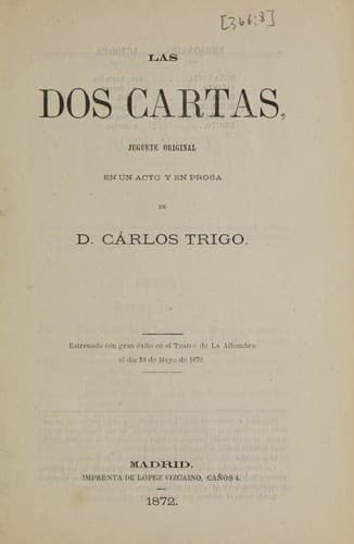 Tapa de Las dos cartas