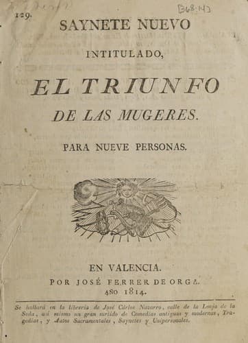 Tapa de Saynete nuevo intitulado