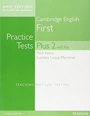 Tapa de Cambridge First Volume 2 Practice Tests Plus New Edition Students' Bookwith Key