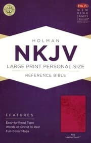 Tapa de NKJV Large Print Personal Size Reference Bible, Pink LeatherTouch