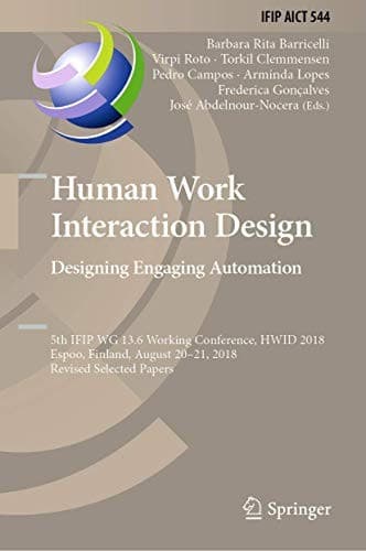 Tapa de Human Work Interaction Design. Designing Engaging Automation