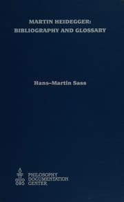 Tapa de Martin Heidegger, bibliography and glossary