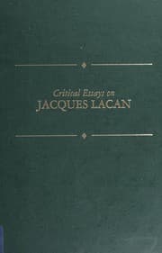 Tapa de Critical essays on Jacques Lacan