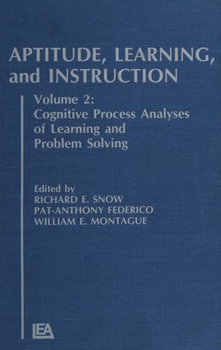 Tapa de Cognitive process analyses of learning and problem solving