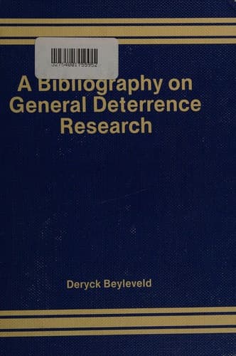 Tapa de A bibliography on general deterrence