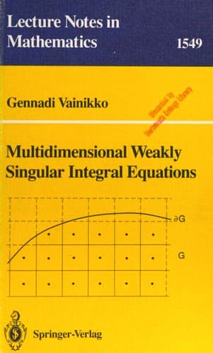 Tapa de Multidimensional weakly singular integral equations