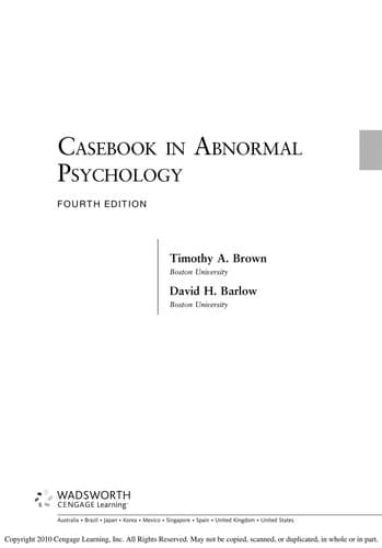 Tapa de Casebook in abnormal psychology