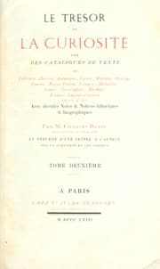 Tapa de Le trésor de la curiosité
