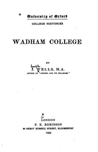 Tapa de Wadham college