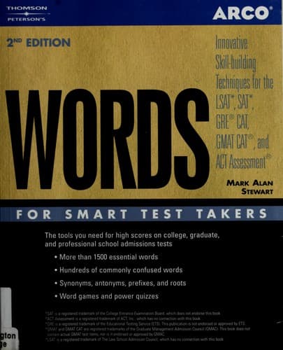 Tapa de Words for smart test takers