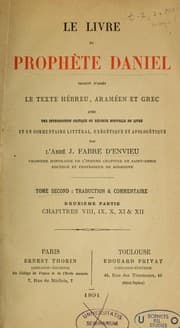 Tapa de Le Livre du propháete Daniel