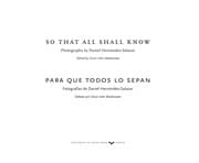 Tapa de So that all shall know =
