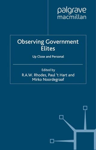 Tapa de Observing government elites