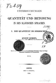 Tapa de Untersuchungen über Quantität und Betonung in den slavischen Sprachen