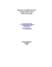 Tapa de Special classes of set codes and their applications