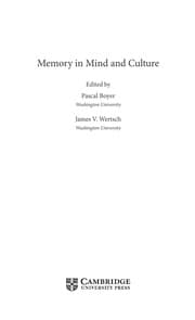 Tapa de Memory in mind and culture