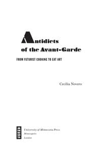 Tapa de Antidiets of the avant-garde