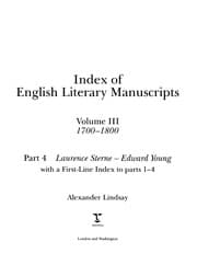 Tapa de Index of English literary manuscripts