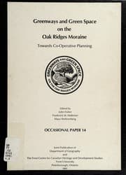 Tapa de Greenways and green space on the Oak Ridges Moraine