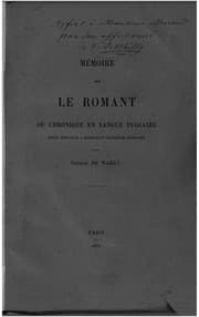 Tapa de Mémoire sur le romant ou chronique en langue vulgaire dont Joinville a reproduit plusieurs passages