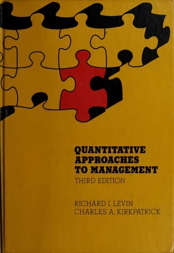 Tapa de Quantitative approaches to management