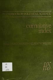 Tapa de Cumulative index, Handbook of political science