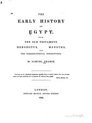Tapa de The early history of Egypt, from the Old Testament, Herodotus, Manetho, and the hieroglyphical inscriptions