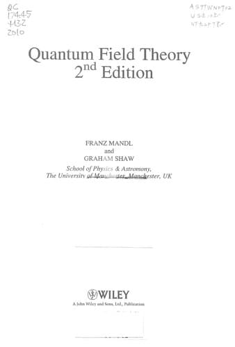 Tapa de Quantum Field Theory
