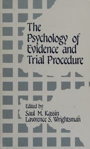 Tapa de The Psychology of evidence and trial procedure