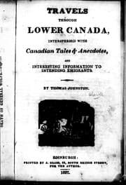 Tapa de Travels through Lower Canada