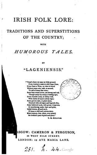 Tapa de Irish folk lore