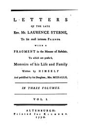 Tapa de Letters of the Late Rev. Mr. Laurence Sterne, to His Most Intimate Friends. With a Fragment in ..