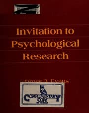 Tapa de Invitation to psychological research