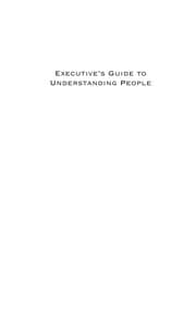 Tapa de Executive's guide to understanding people