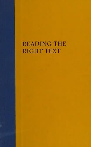 Tapa de Reading the right text