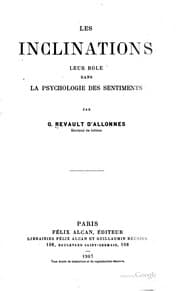 Tapa de Les inclinations, leur rôle dans la psychologie des sentiments
