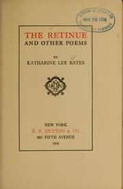 Tapa de The retinue and other poems