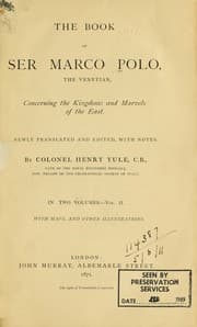 Tapa de The book of Ser Marco Polo, the Venetian, concerning the kingdoms and marvels of the East