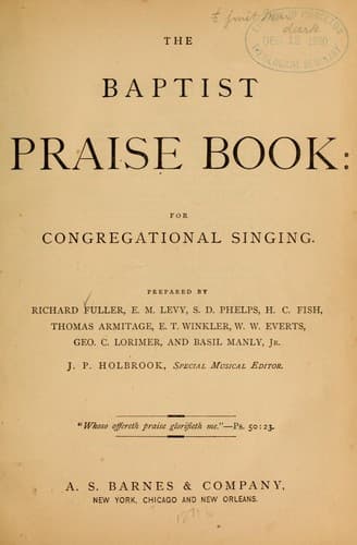 Tapa de The Baptist praise book