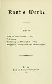 Tapa de Kant's gesammelte Schriften