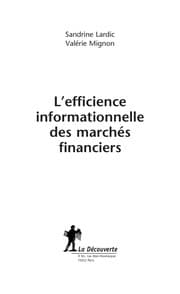 Tapa de L'efficience informationnelle des marche s financiers