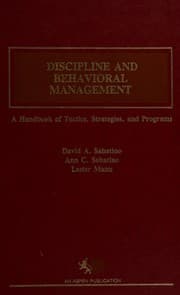 Tapa de Discipline and behavioral management