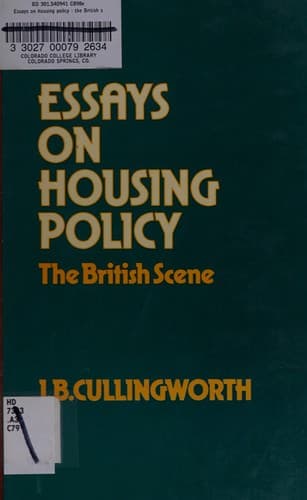 Tapa de Essays on housing policy