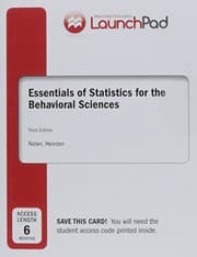 Tapa de LaunchPad for Nolan's Essentials of Statistics for the Behavioral Sciences