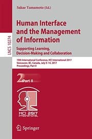 Tapa de Human Interface and the Management of Information : Supporting Learning, Decision-Making and Collaboration