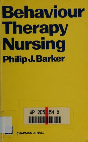 Tapa de Behaviour therapy nursing