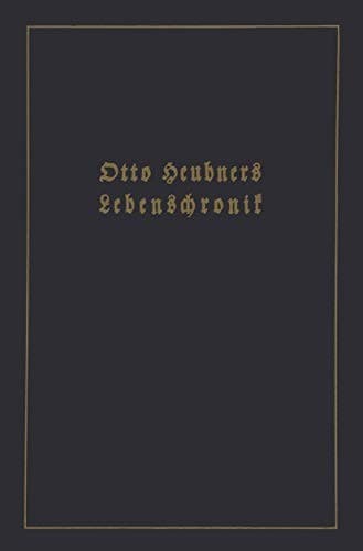 Tapa de Otto Heubners Lebenschronik