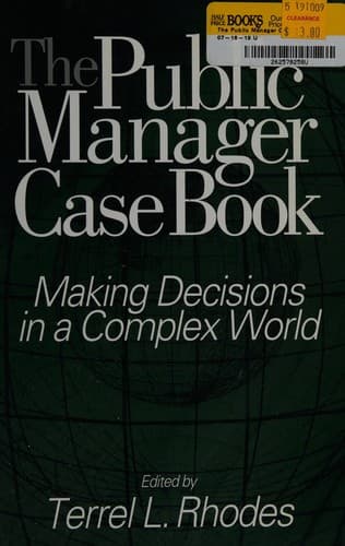 Tapa de The public manager case book