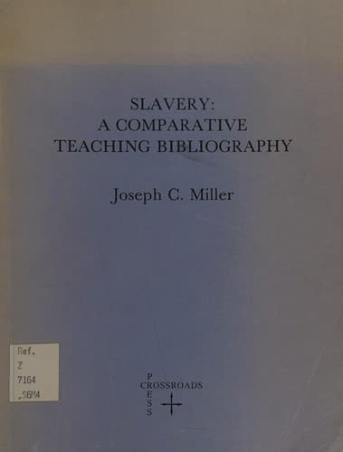Tapa de Slavery, a comparative teaching bibliography